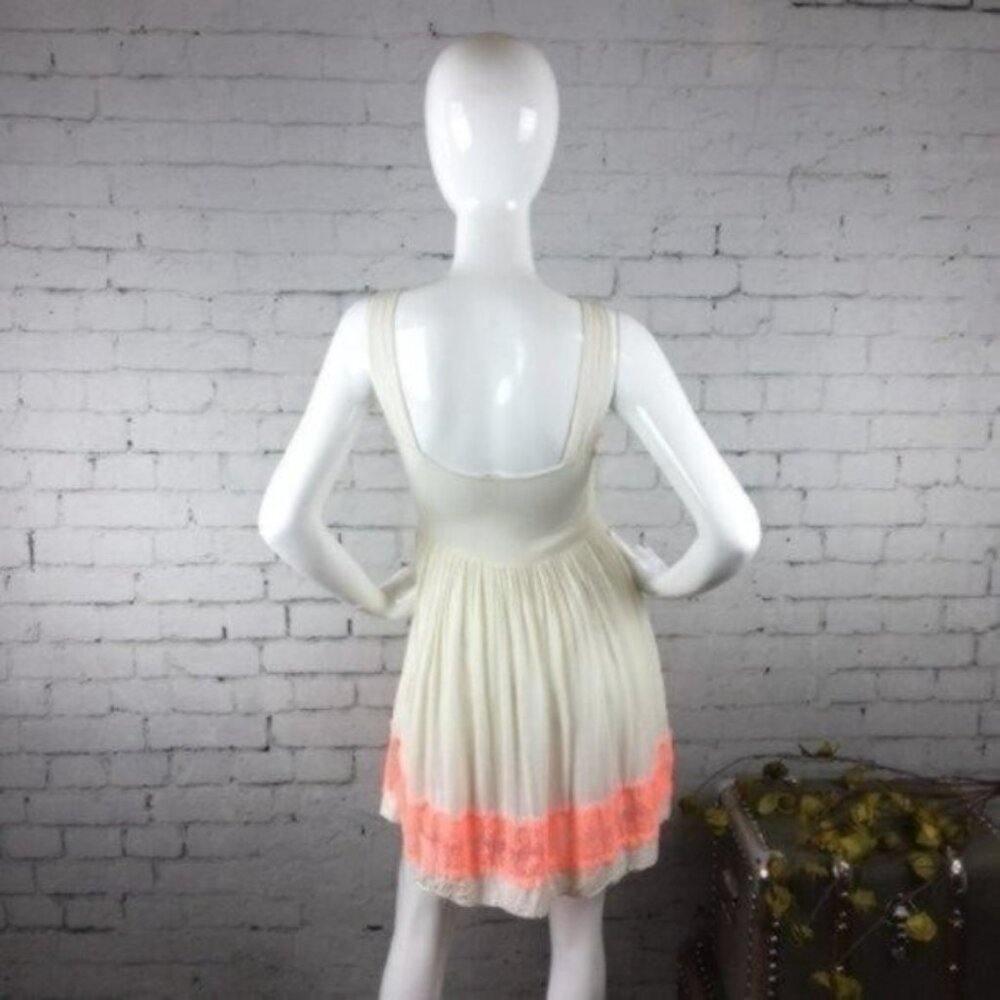 Free People Fit And Flare Dress Neon Lace Size 2 - Picture 3 of 5